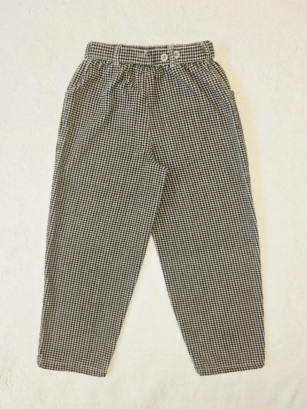 Esprit Kids Unisex VTG 80's 90's Plaid Gingham Pants Trousers Cotton Size 7